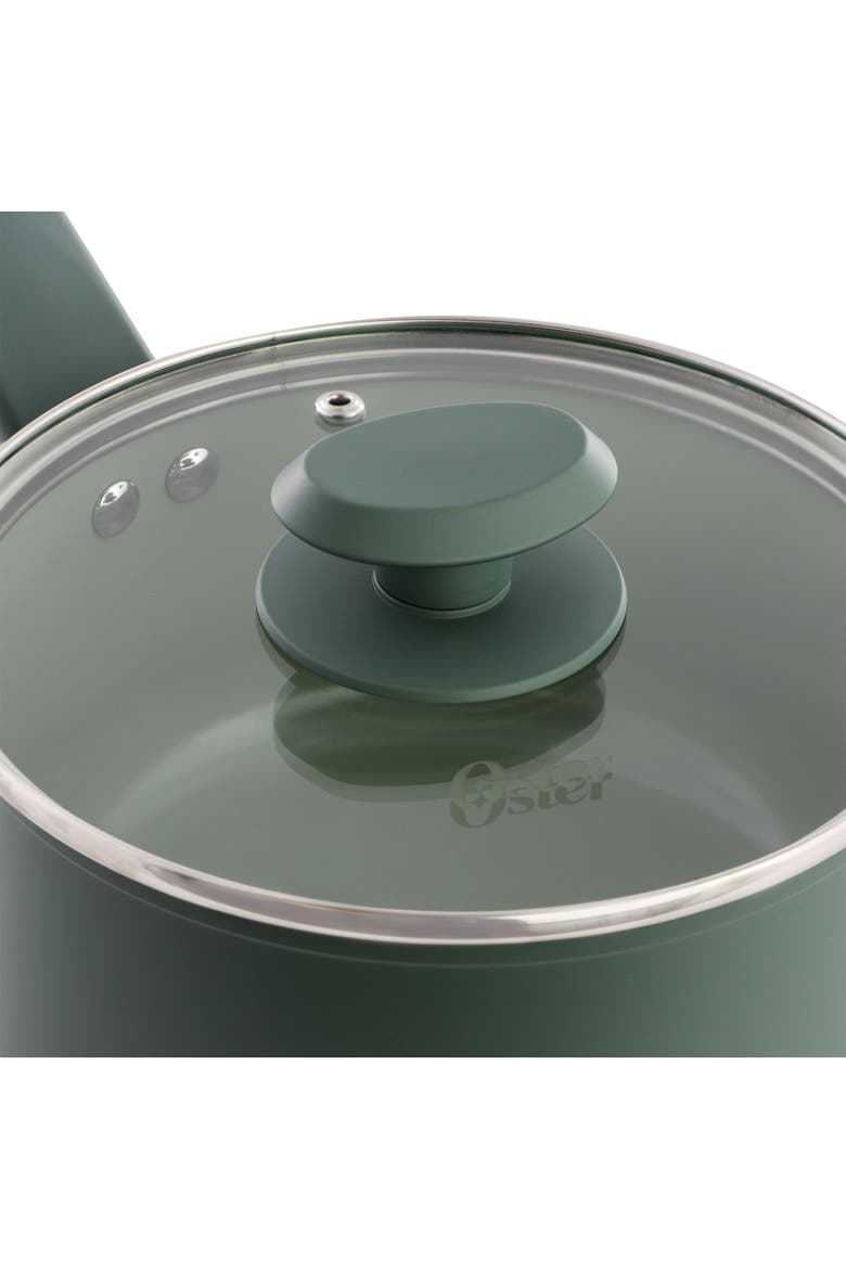 2.5 Quart Ceramic Nonstick Saucepan with Lid, Alternate, color, Green