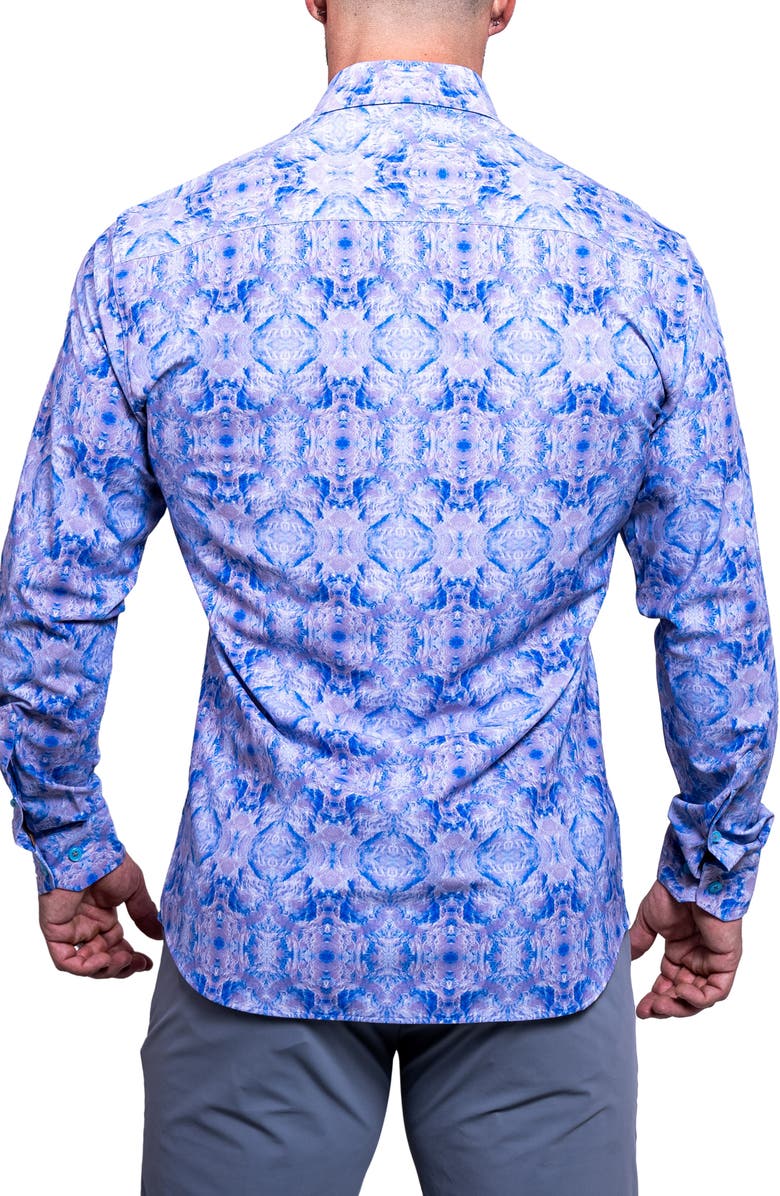 Maceoo Fibonacci Resistance Contemporary Fit Button-Up Shirt, Alternate, color, Blue