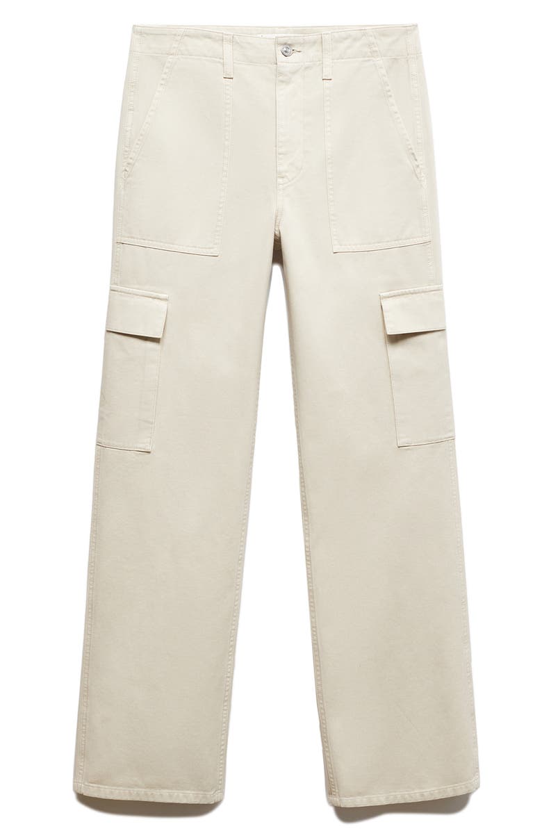 MANGO Straight Leg Cargo Jeans, Alternate, color, 