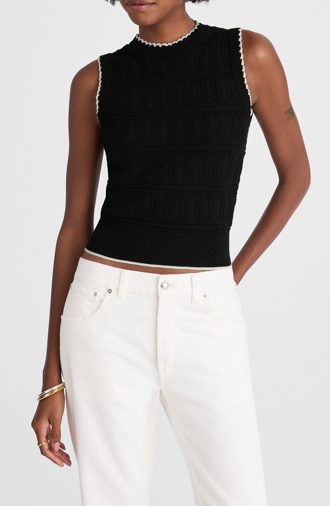 Madewell Mixed Stitch Sleeveless Sweater
