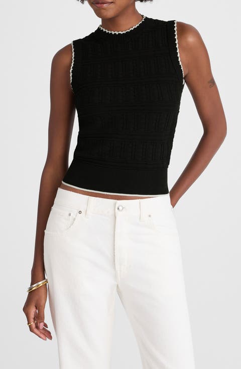 Mixed Stitch Sleeveless Sweater