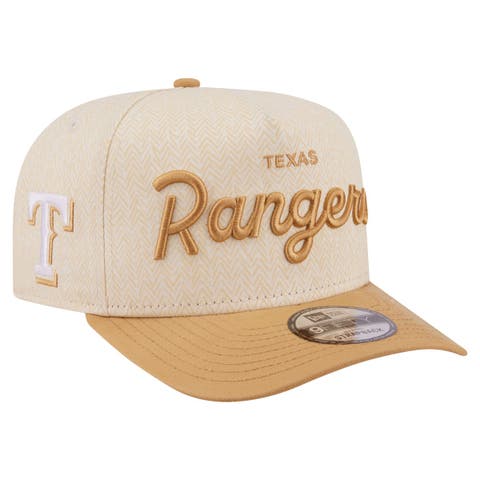 Men's New Era Cream Texas Rangers Herringbone 9FIFTY A-Frame Snapback Hat
