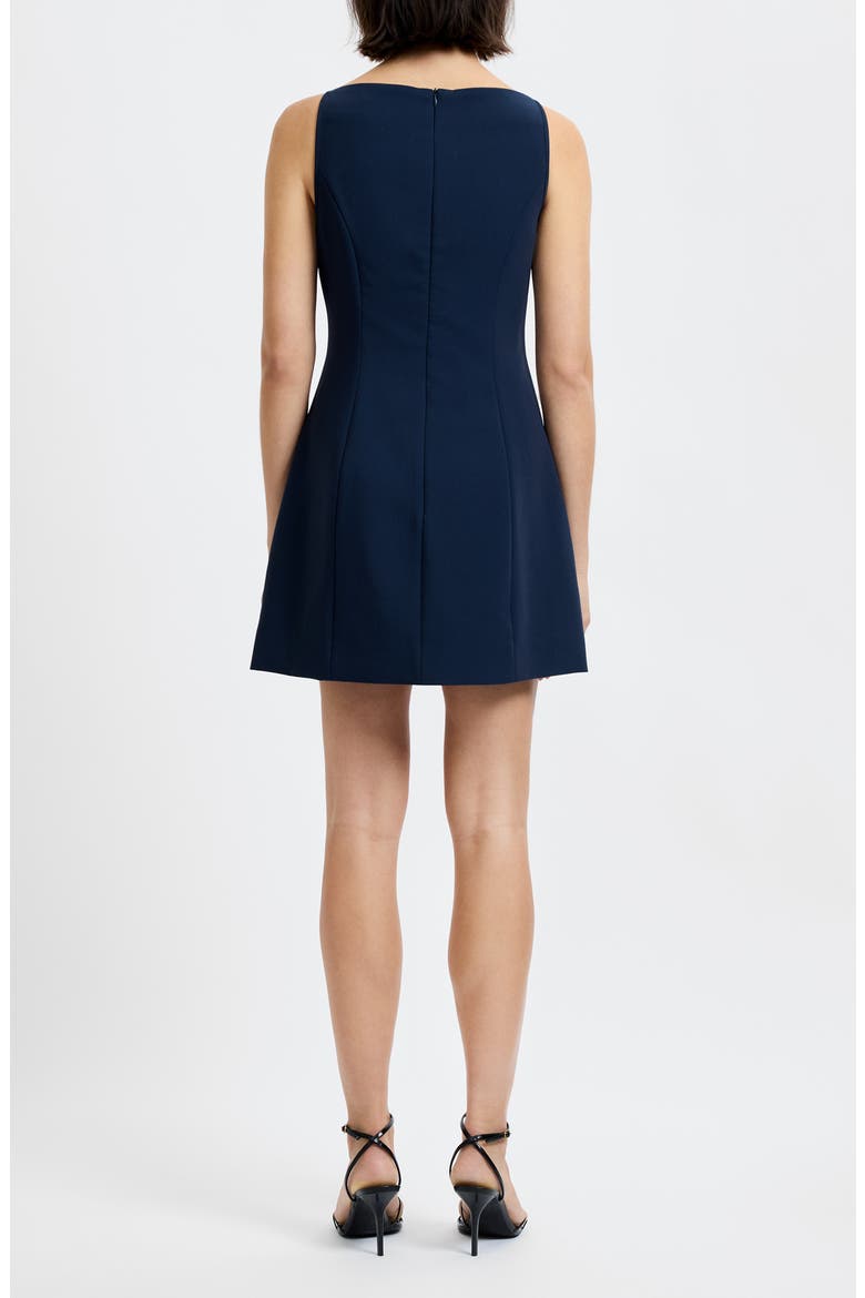 Azra Square Neck Twill Minidress, Alternate, color, MARINE