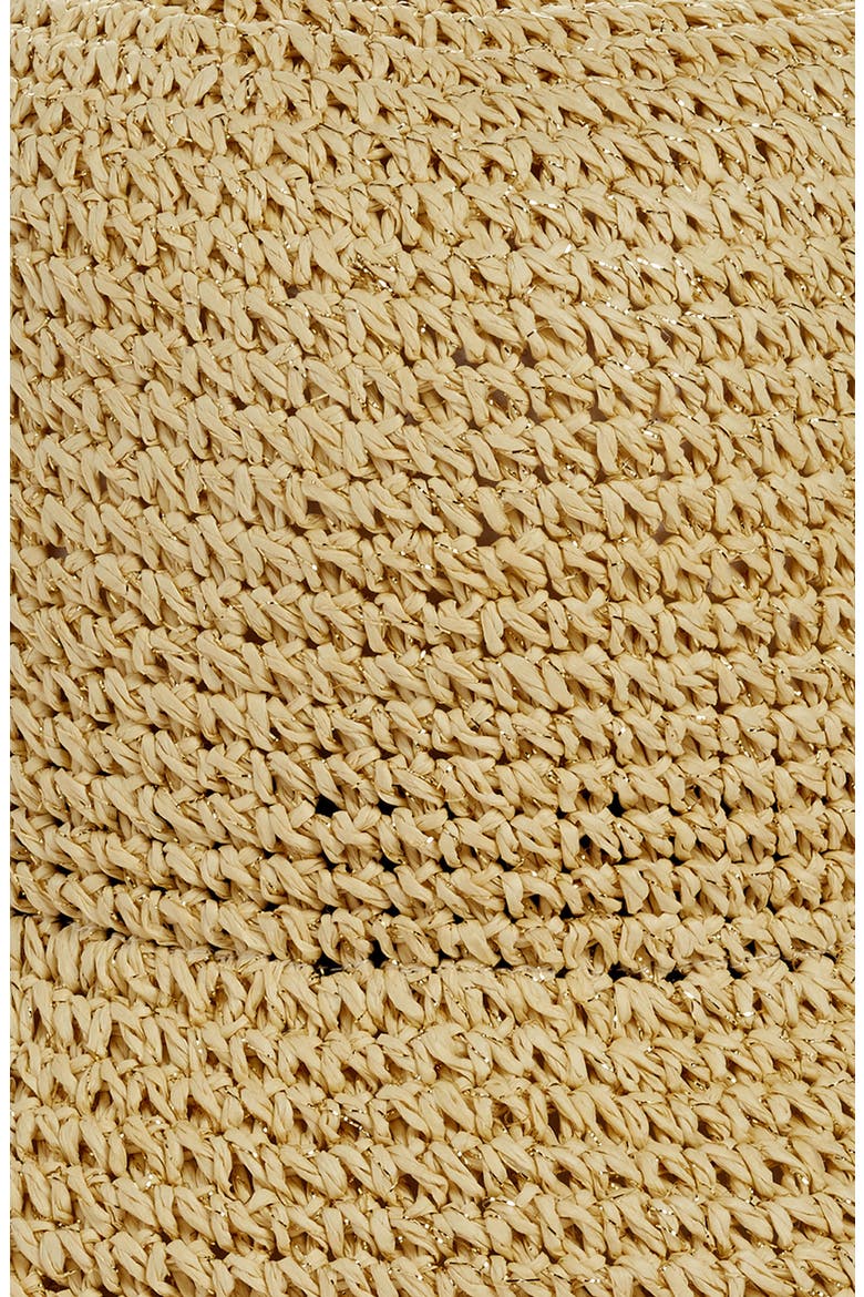 metallic crochet bucket hat, Alternate, color, NATURAL
