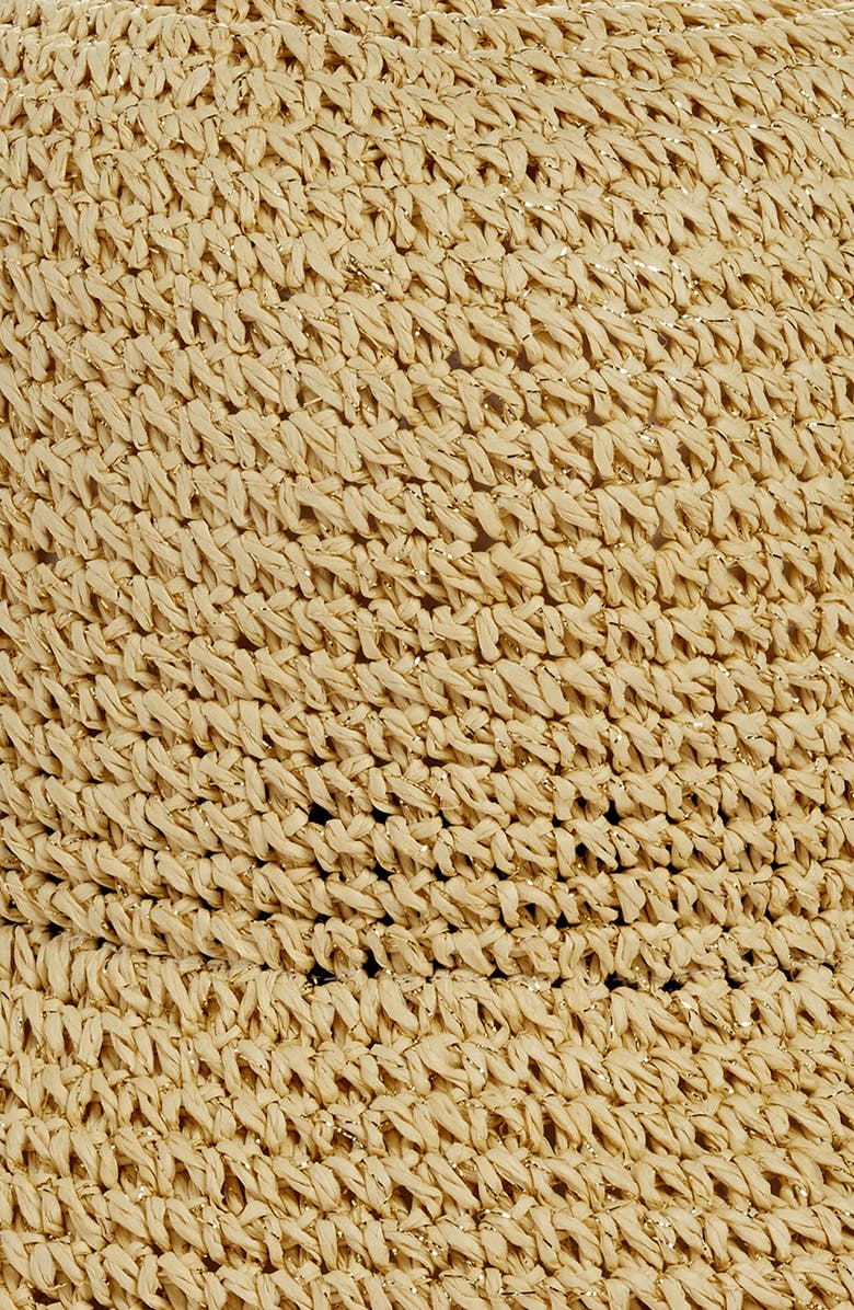 Kate Spade New York metallic crochet bucket hat, Alternate, color, 