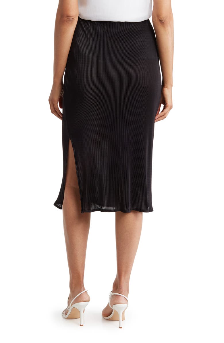 Renee C Plissé Pull-On Skirt, Alternate, color, Black