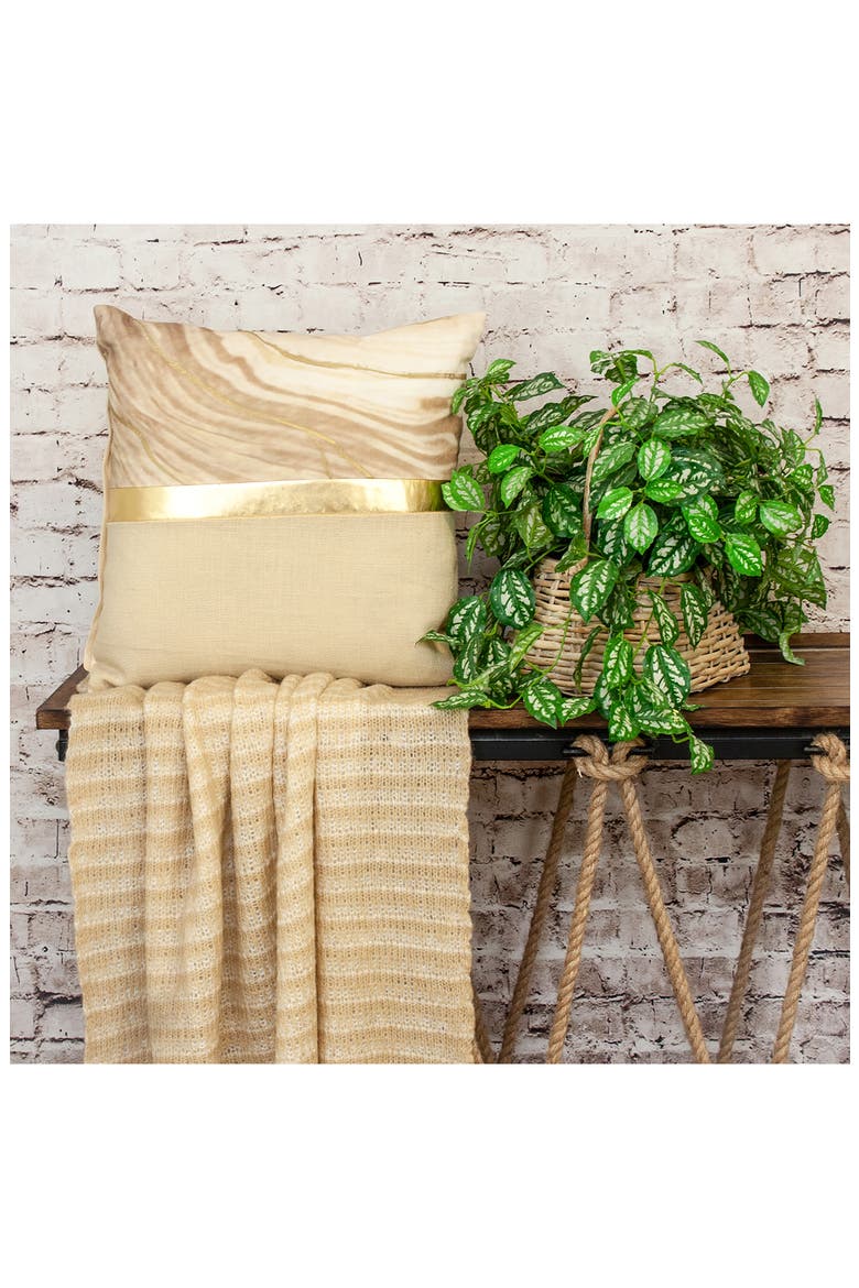 Stripe Accent Pillow, Alternate, color, BEIGE