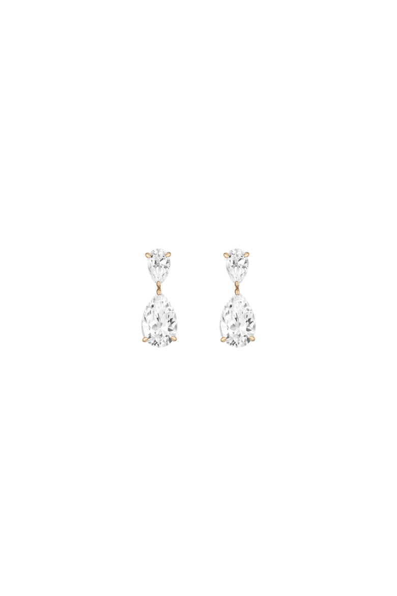 Lab Grown Sapphire Pear Drop Earrings, Alternate, color, Yellow Gold Vermeil