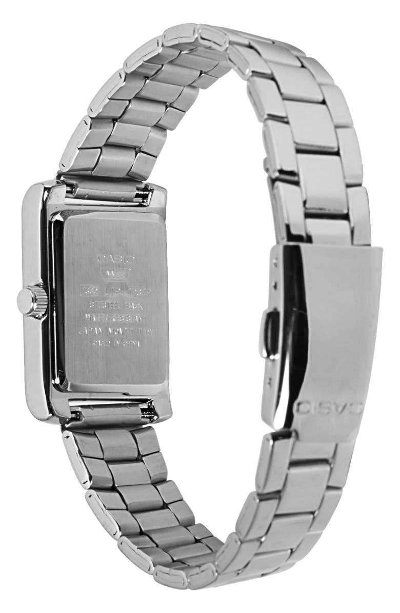 CASIO Tank Bracelet Watch, 21mm x 32mm, Alternate, color, Silver