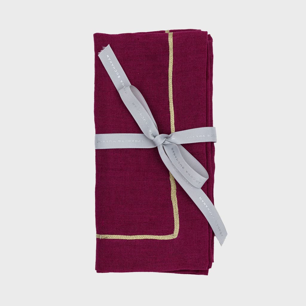 Joanna Buchanan Set-of-two Linen Napkins In Burgundy