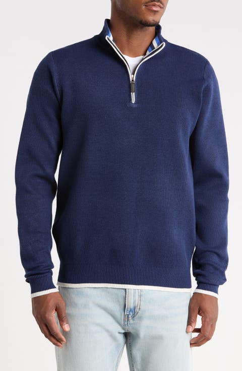 Quarter-Zip Mock Neck Sweater