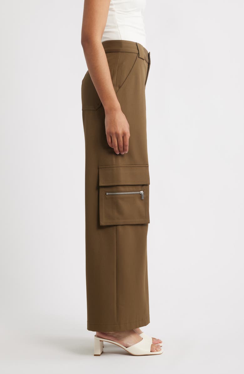 CITY BLUES Wide Leg Cargo Pants, Alternate, color, Olive