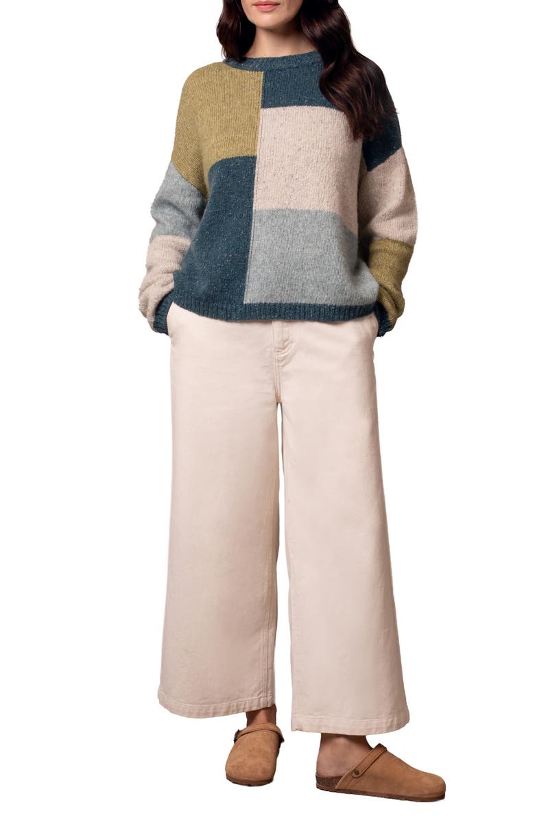 Celtic & Co. Colour Block Crew Neck Sweater, Alternate, color, Icelandic Colourblock