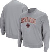 COLOSSEUM Men's Colosseum Heathered Gray Boston College Eagles Arch & Logo Tackle Twill Pullover Sweatshirt