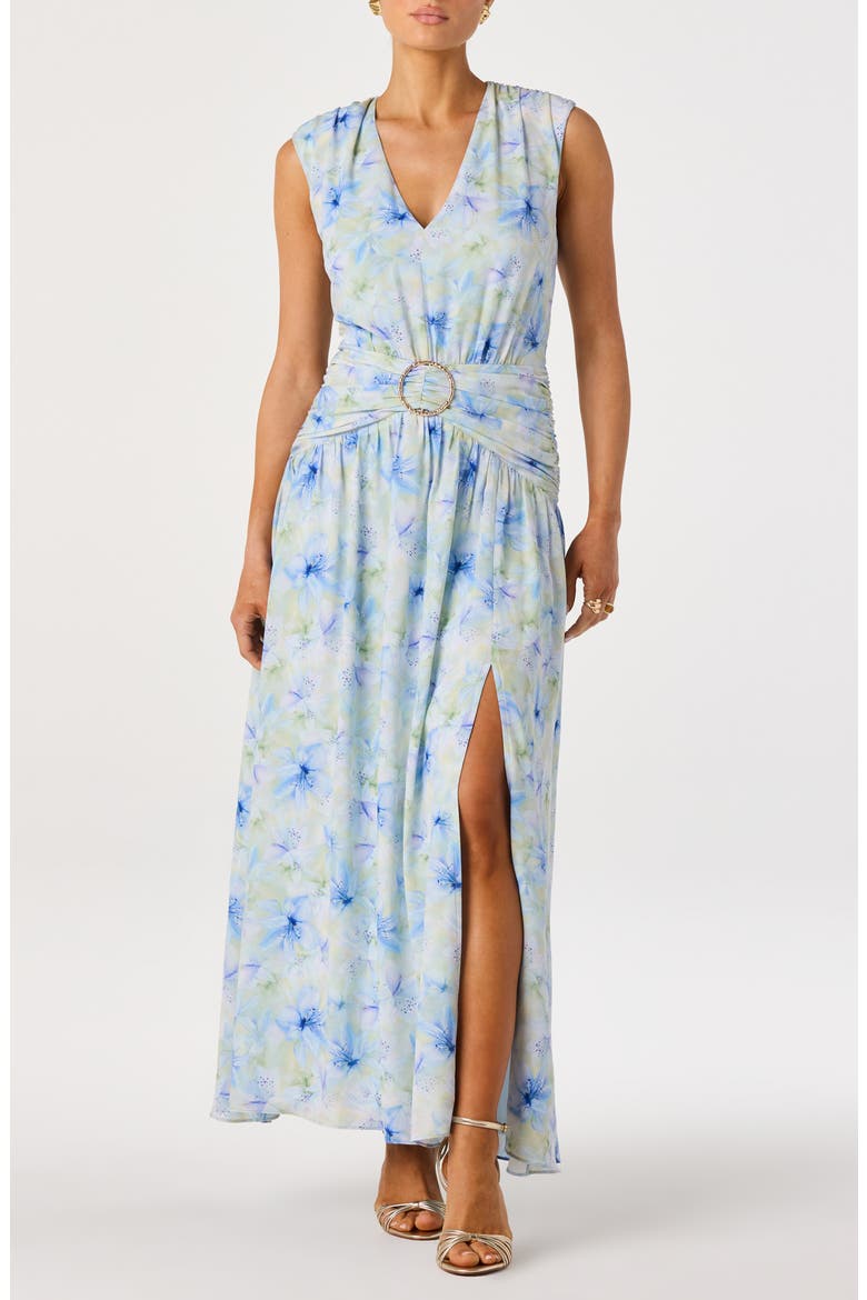 Kianna Maxi Dress, Main, color, BLUE FLORAL