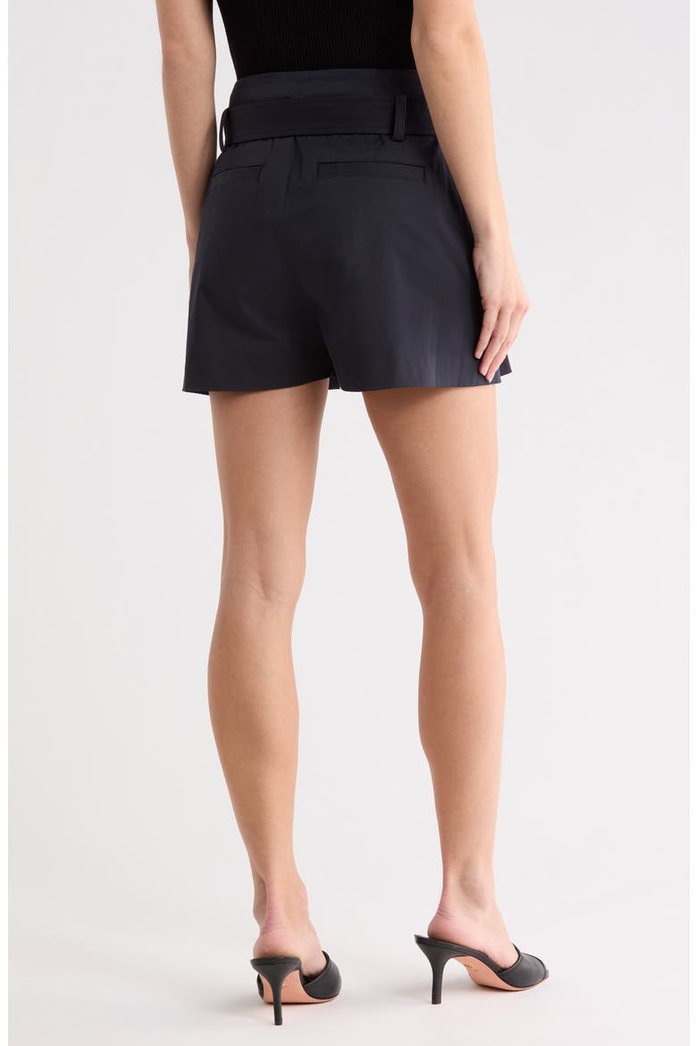 Como Pleated Cotton Blend Shorts, Alternate, color, EVENING BLUE