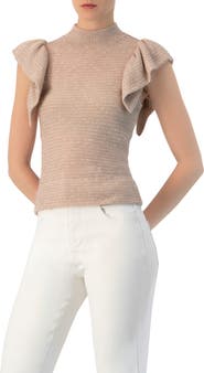 IVONNE Knitted Ruffle Sleeve Blouse