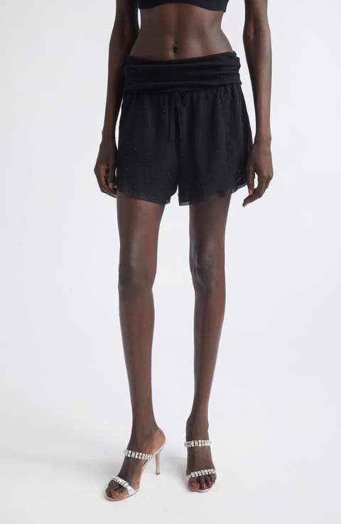 Girly Crystal Rib Waist Shorts