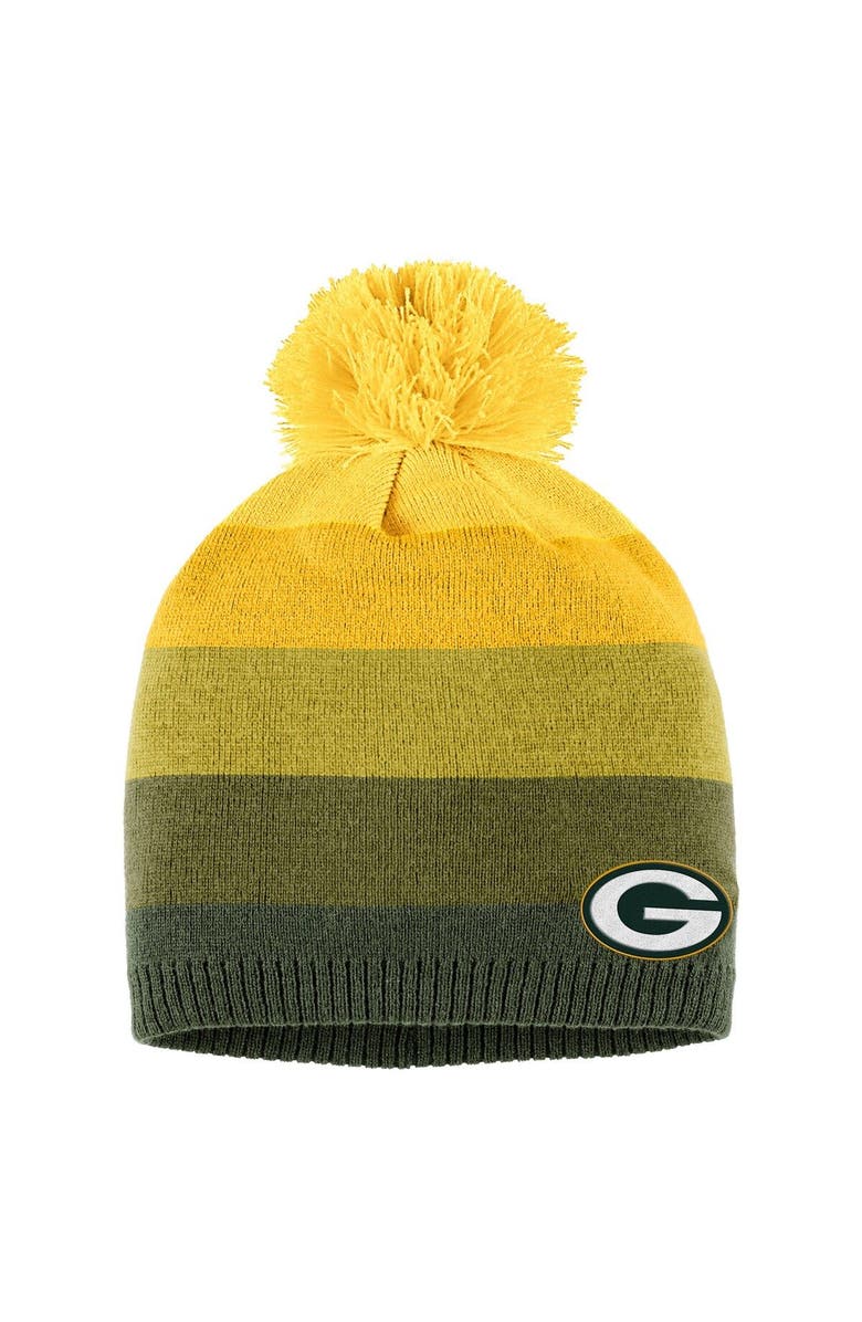 WEAR by Erin Andrews Women's WEAR by Erin Andrews Gold Green Bay Packers Ombre Pom Knit Hat and Scarf Set, Alternate, color, 