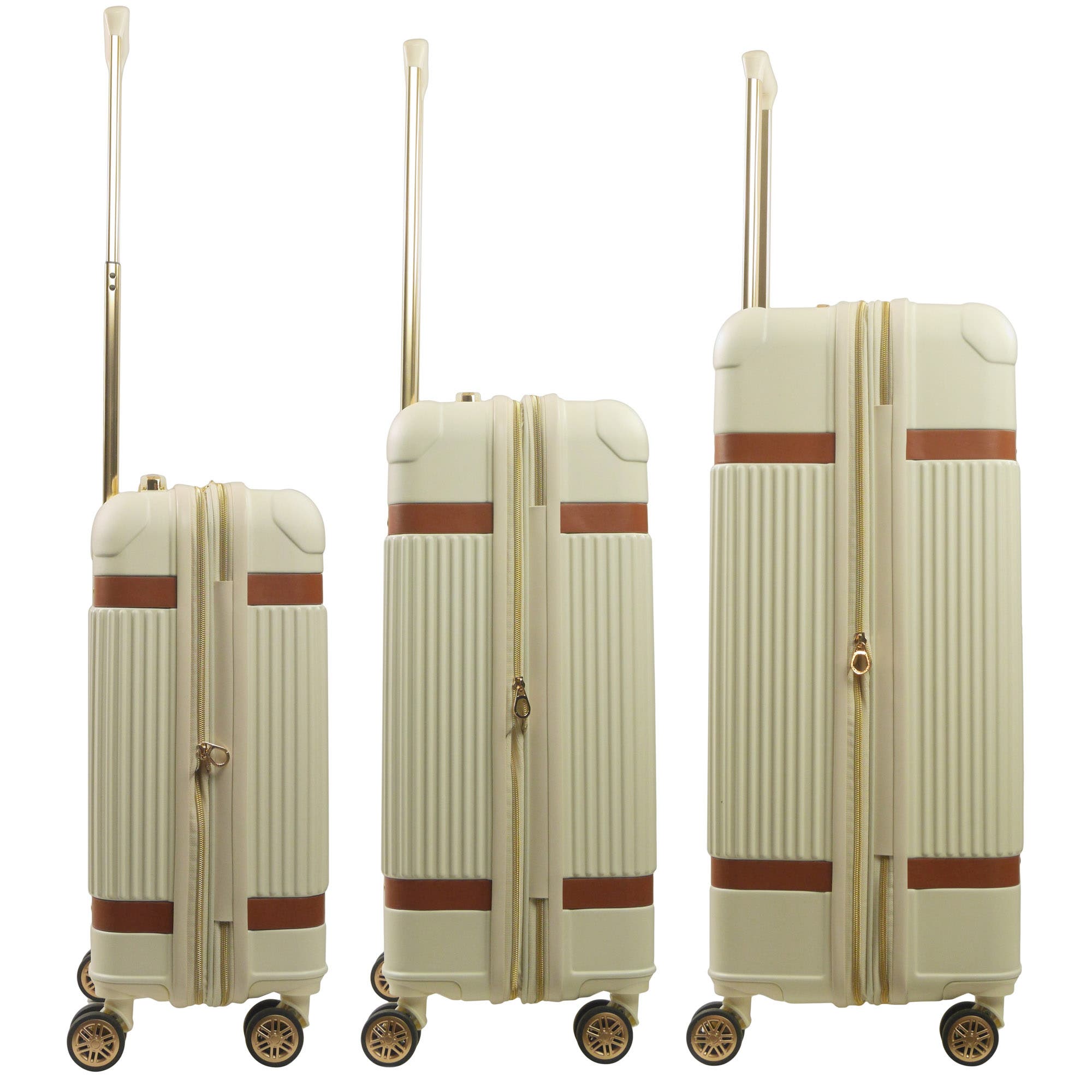 Tommy Bahama 3-Piece Stripes Hard-Sided Luggage, Alternate, color, Cream