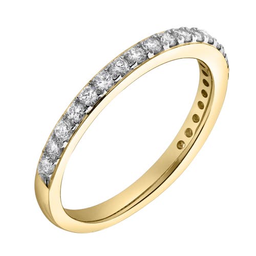 Luvmyjewelry Lina 14k Gold Round Diamond Studded Eternity Ring In Gold