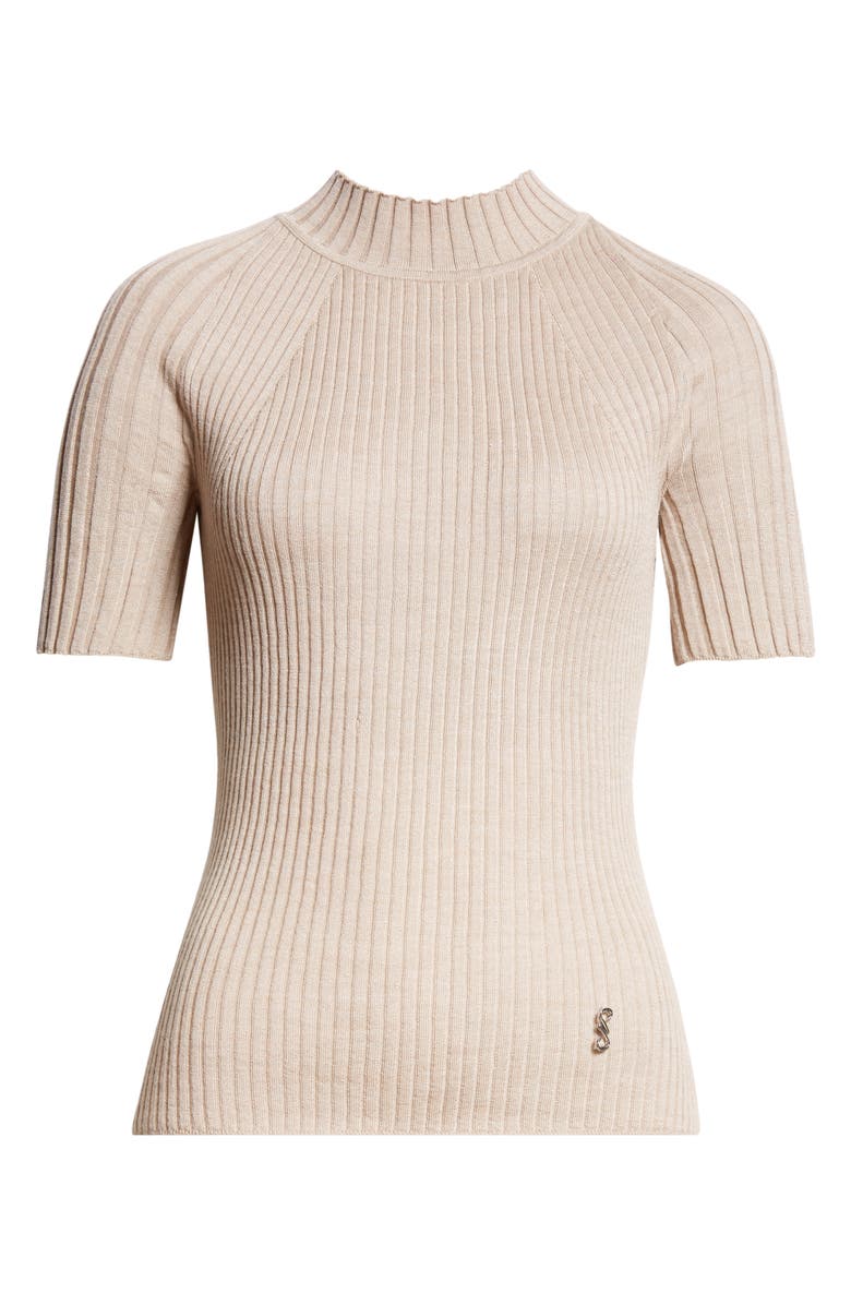 Proenza Schouler Jaden Short Sleeve Superfine Wool & Silk Sweater, Alternate, color, 