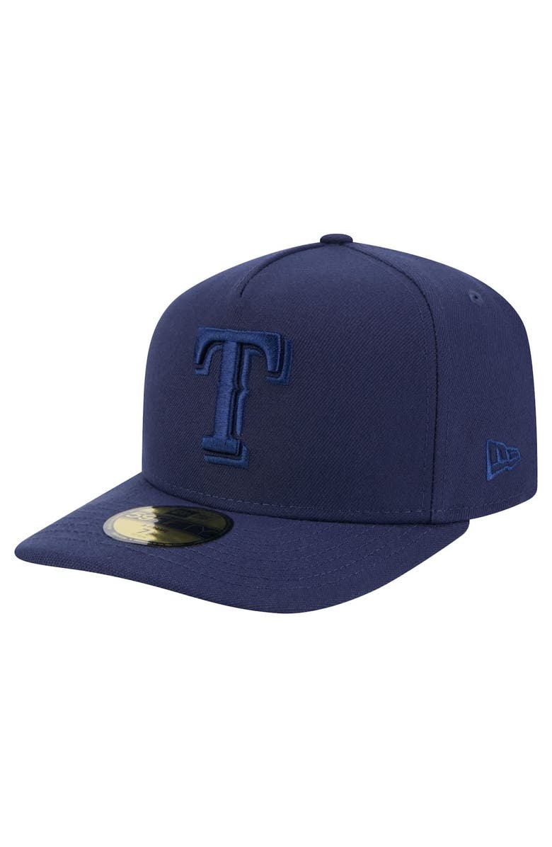 New Era Men's New Era Navy Texas Rangers Color Pack A-Frame 59FIFTY Fitted Hat, Main, color, 