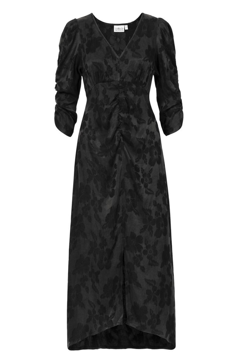 Untitled in Motion Anoita Floral Midi Dress, Main, color, Black Floral