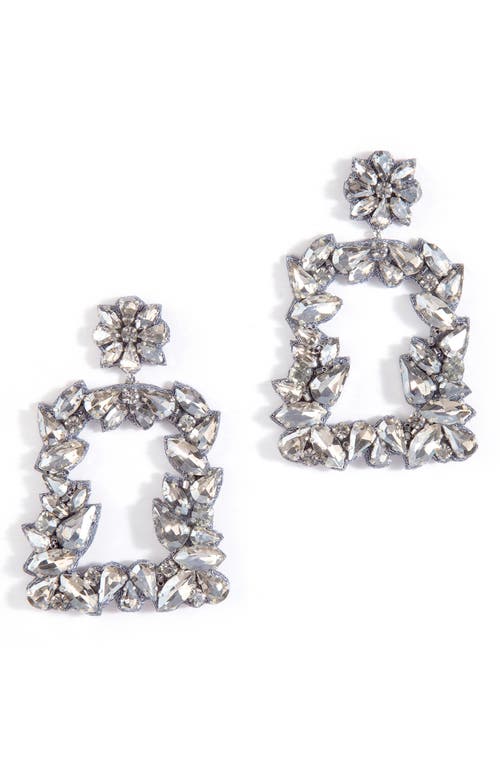 Deepa Gurnani Anushka Mixed Cut Crystal Drop Earrings in Silver  product