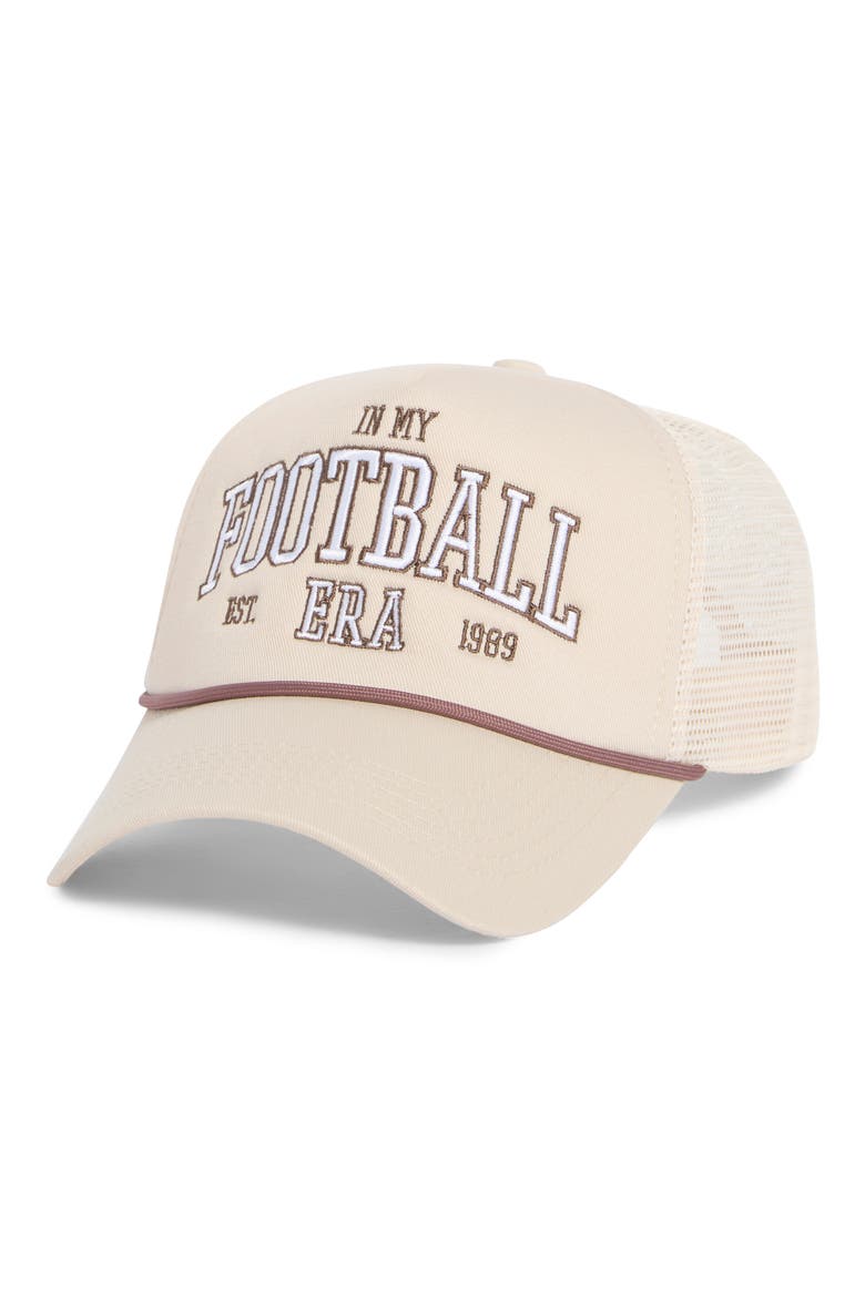 Football Era Trucker Hat, Main, color, BEIGE