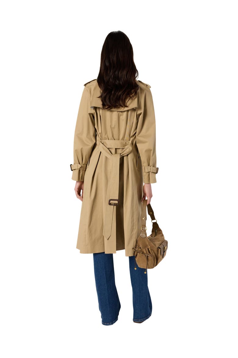 Serge Belted Trench Coat, Alternate, color, Beige