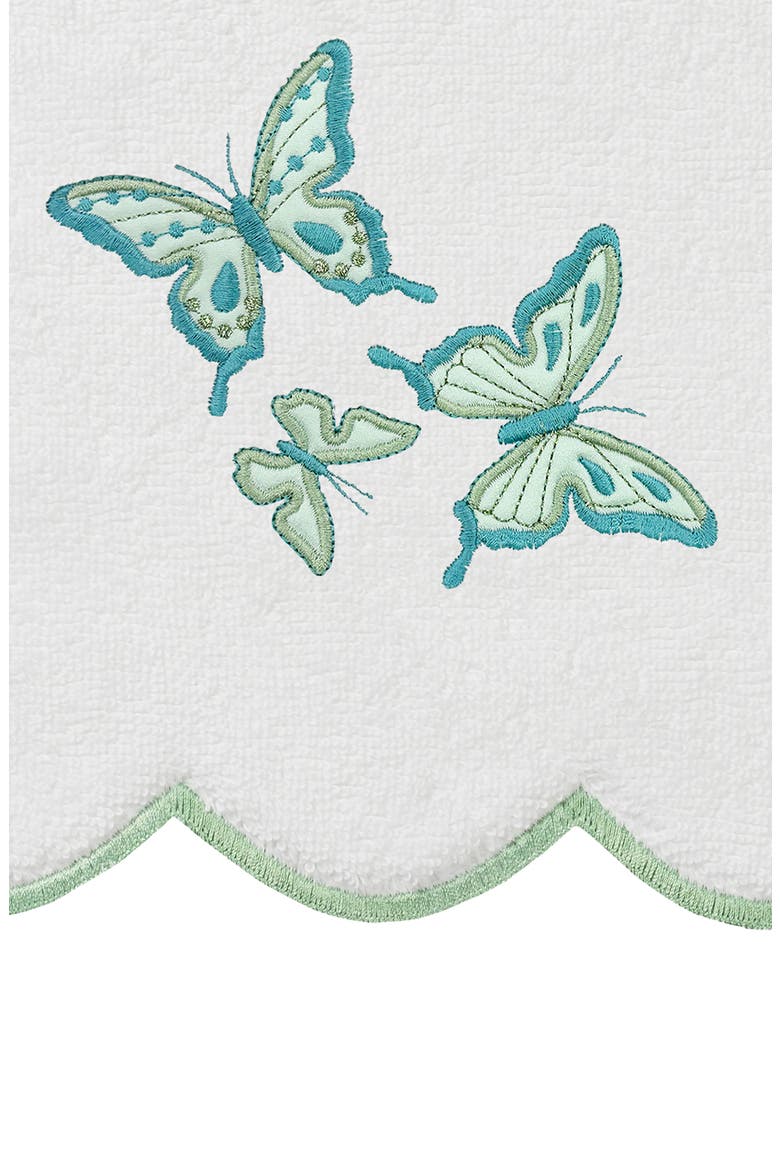 3-Piece Brittney Embroidered Turkish Cotton Towel Set, Alternate, color, WHITE/ GREEN