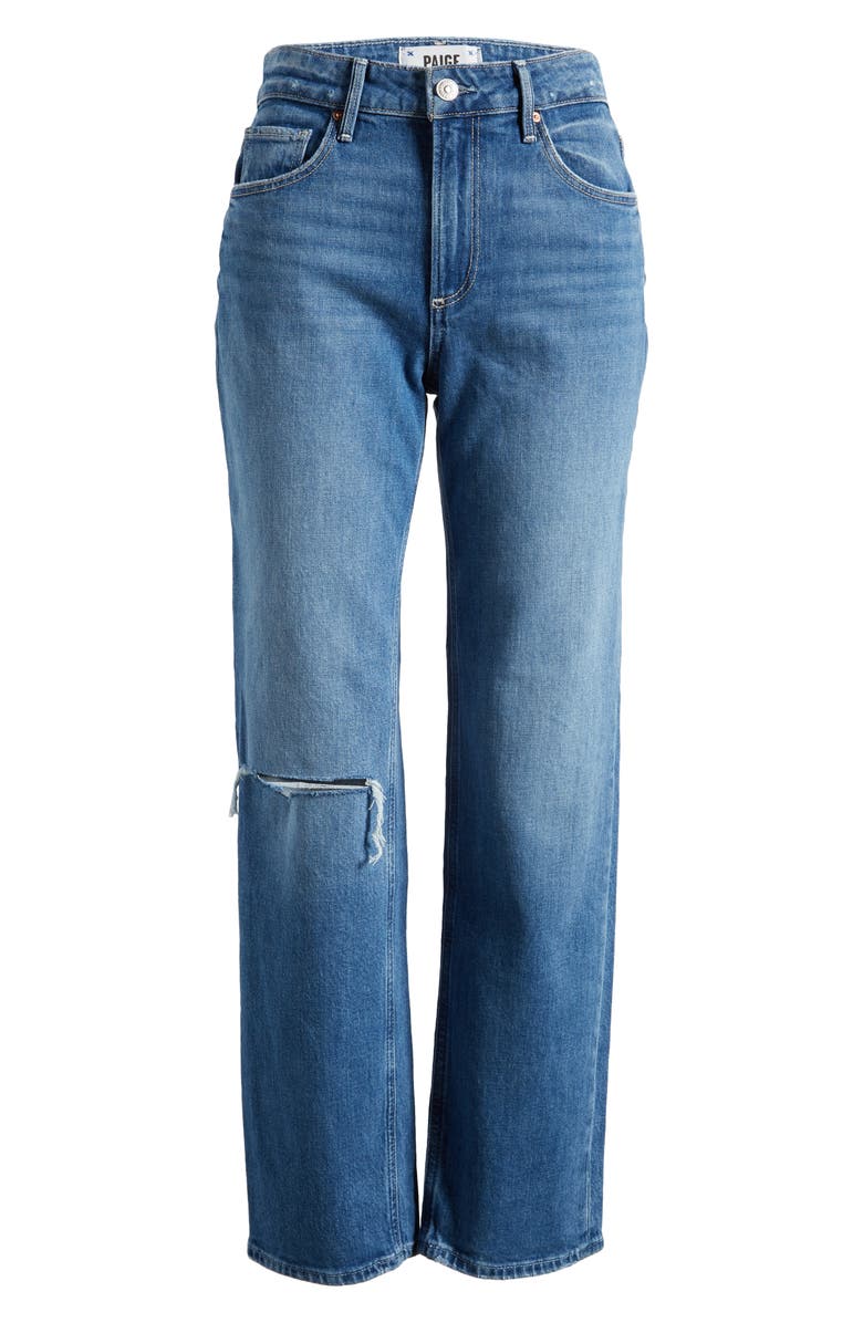 PAIGE Sarah Ripped High Waist Straight Leg Jeans, Alternate, color,