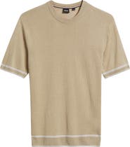 BOSS Norberto Linen Blend Short Sleeve Sweater