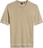 BOSS Norberto Linen Blend Short Sleeve Sweater