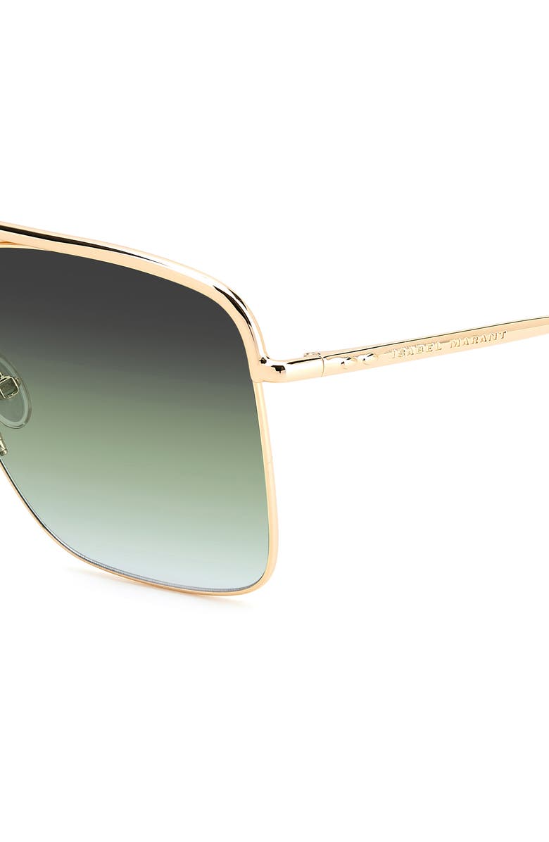 Isabel Marant Wild Metal 62mm Gradient Oversize Rectangular Sunglasses, Alternate, color, Rose Gold/ Grey Green