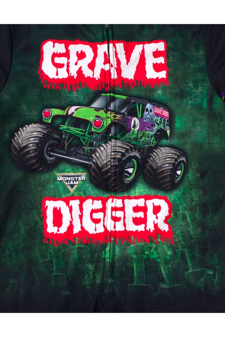 Fleece Hooded One Piece, Alternate, color, Grave Digger Green