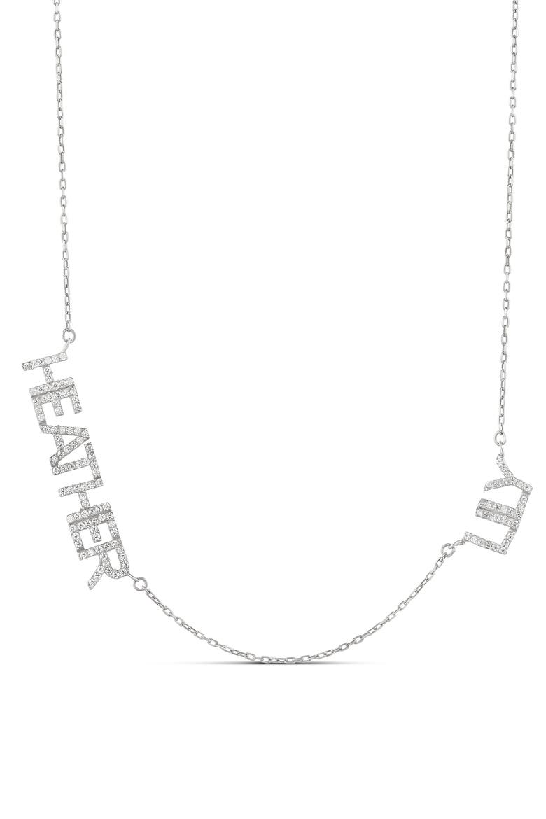 Pavé Multi Name Necklace, Main, color, SILVER