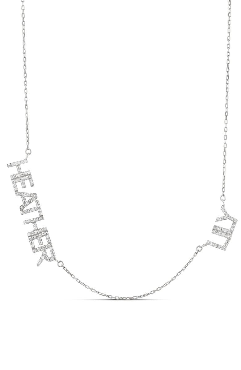 SHYMI Pavé Multi Name Necklace, Main, color, Silver