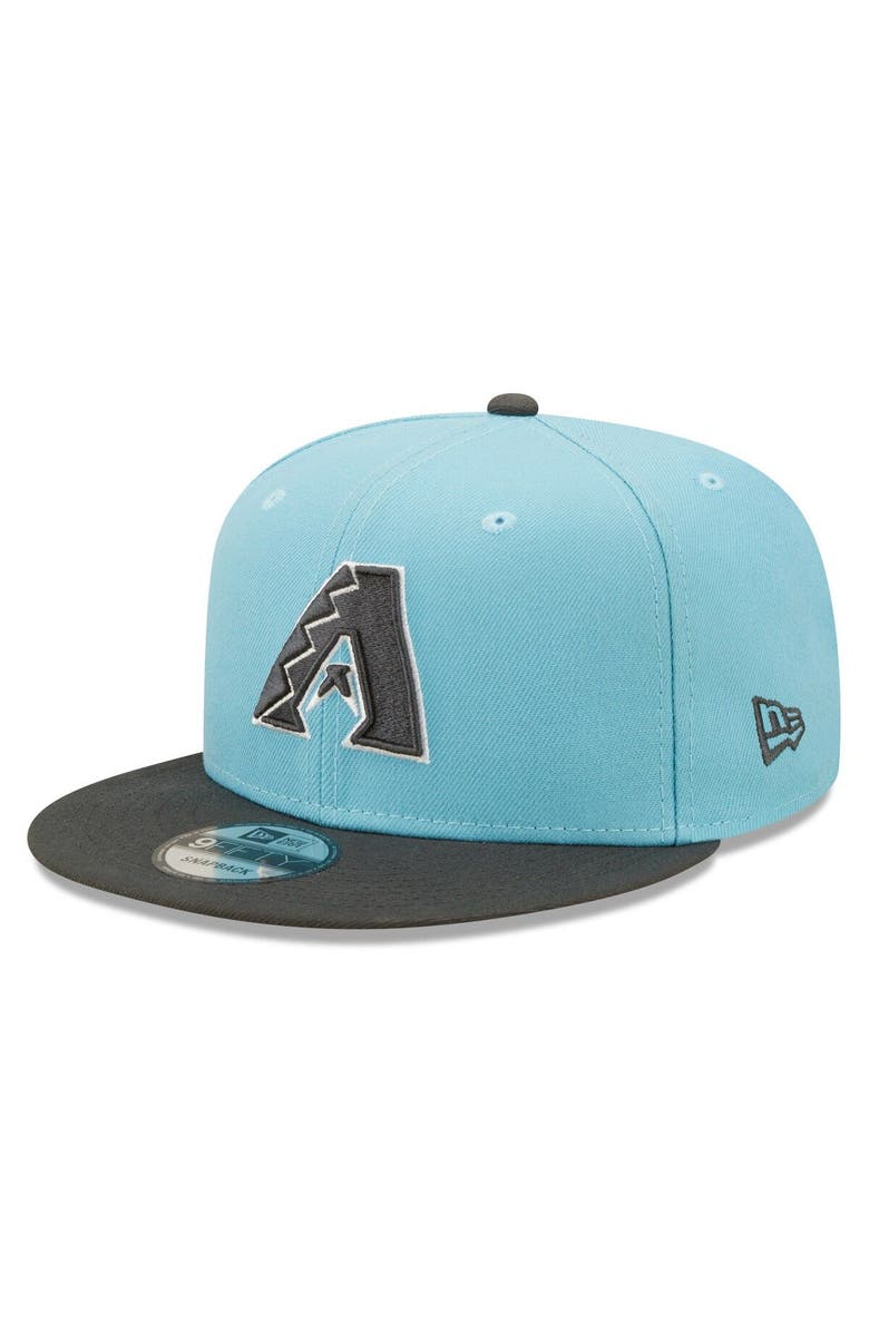 New Era Men's New Era Light Blue/Charcoal Arizona Diamondbacks Color Pack Two-Tone 9FIFTY Snapback Hat, Main, color,