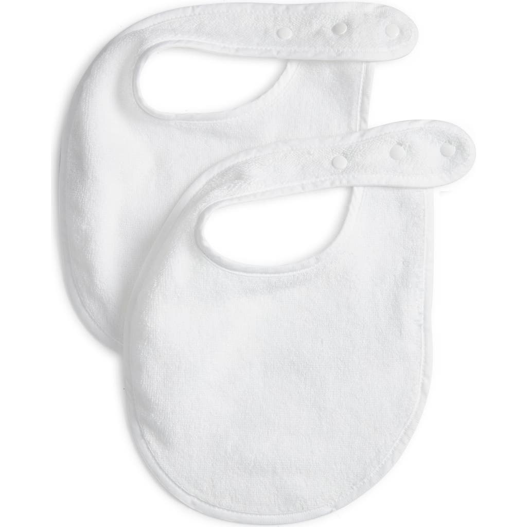Weezie Set Of 2 Organic Cotton Terry Bibs In White