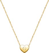 Tiny Blessings 14K Gold Mini Sliding Heart & Engraved Initial 12-14" Necklace