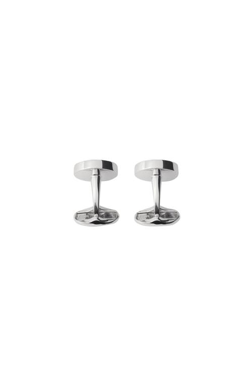Burberry Logo Cufflinks In Silver