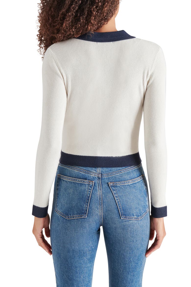 Ayda Collar Rib Cardigan, Alternate, color, WHISPER WHITE