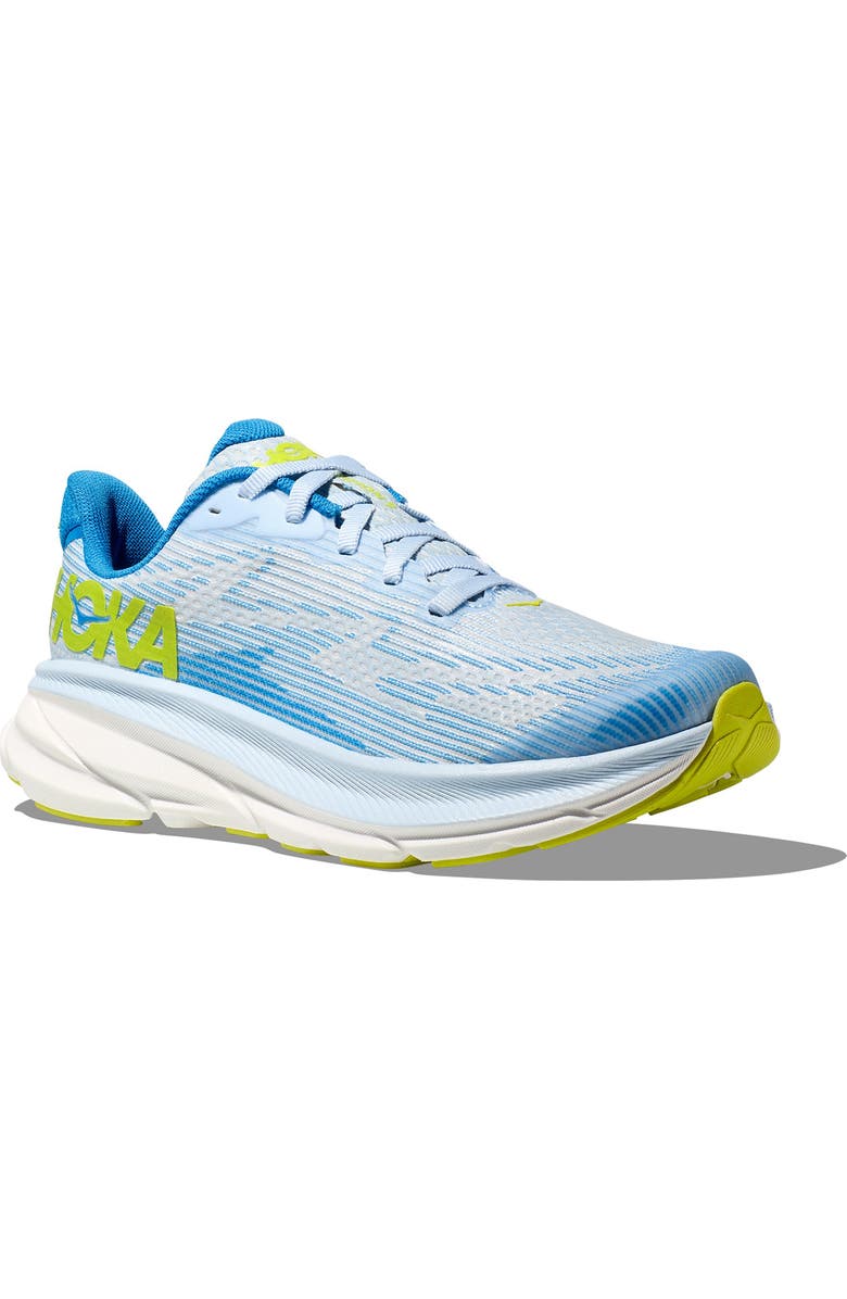 HOKA Kids' Clifton Youth Running Shoe, Main, color, Ice Water / Evening Primrose