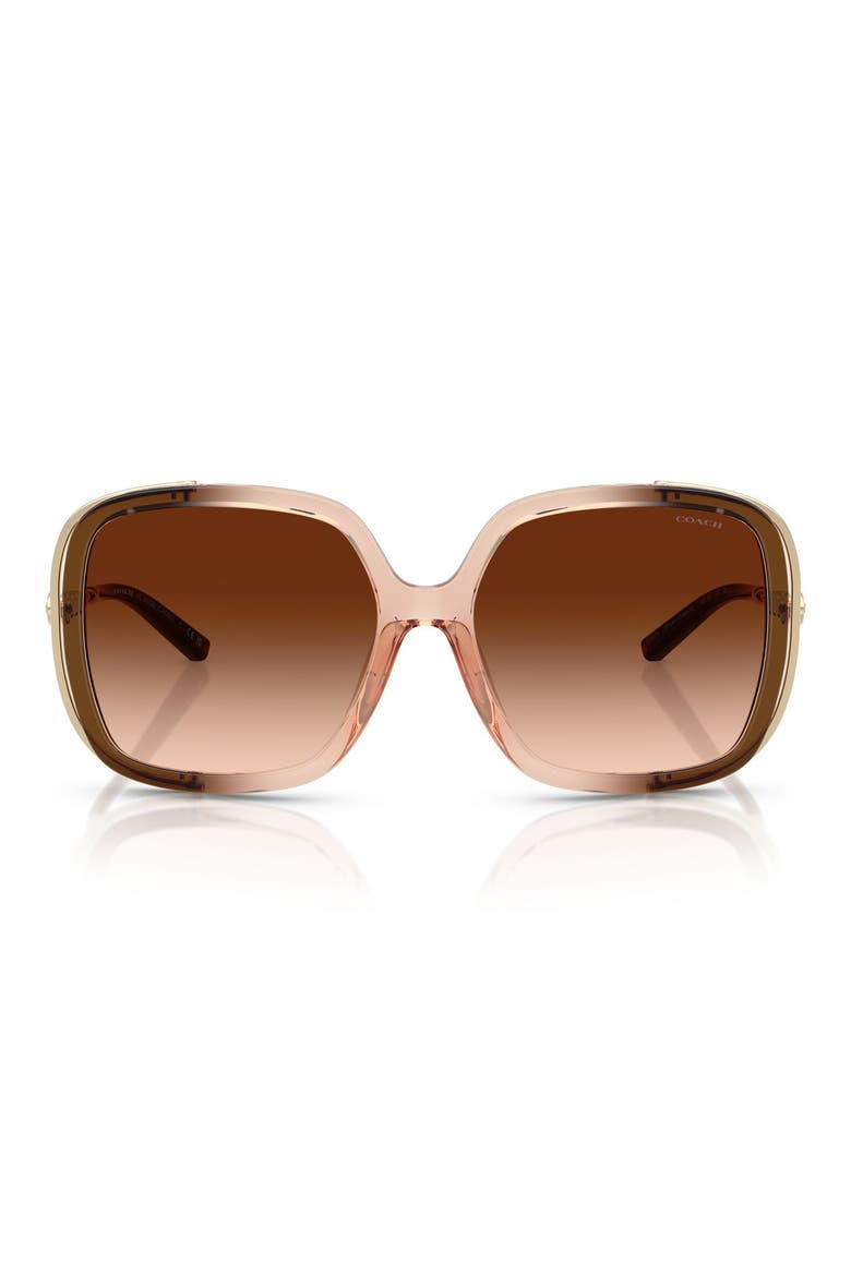 56mm Square Gradient Sunglasses, Main, color, BROWN GRADIENT