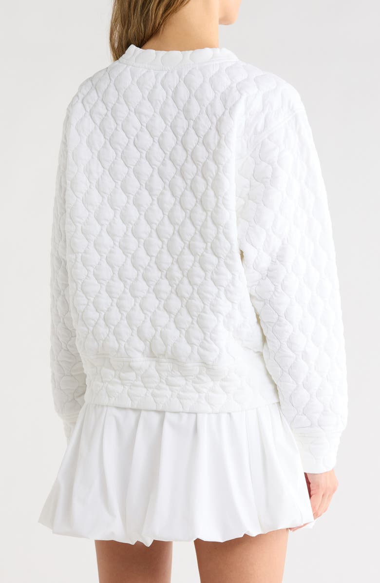 Z by Zella Retreat Quilted Crewneck Sweatshirt, Alternate, color, White