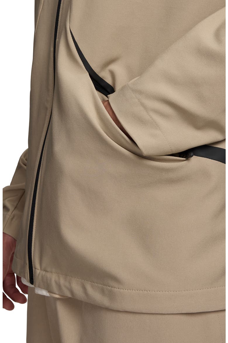 UA Unstoppable Woven Full Zip Hoodie, Alternate, color, 299 CITY KHAKI