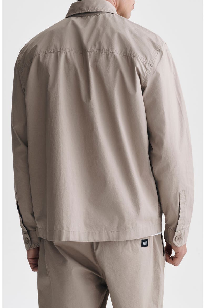 Zip Front Cotton Overshirt, Alternate, color, SHITAKE