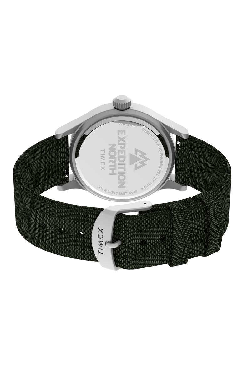 Expedition North Sierra Recycled Textile Strap Watch, 40mm, Alternate, color, GREEN